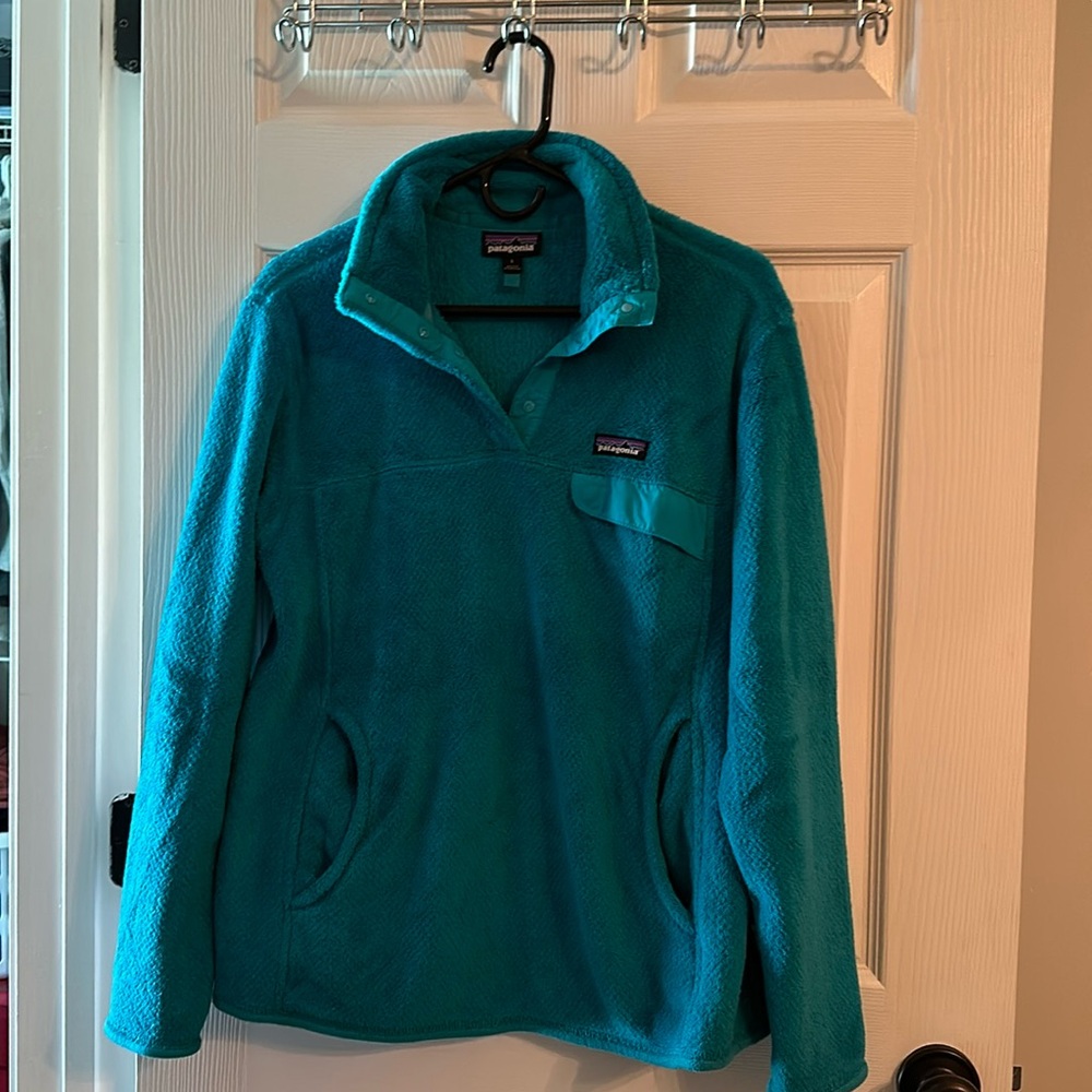 Patagonia Teal Pullover Fleece Snap-T